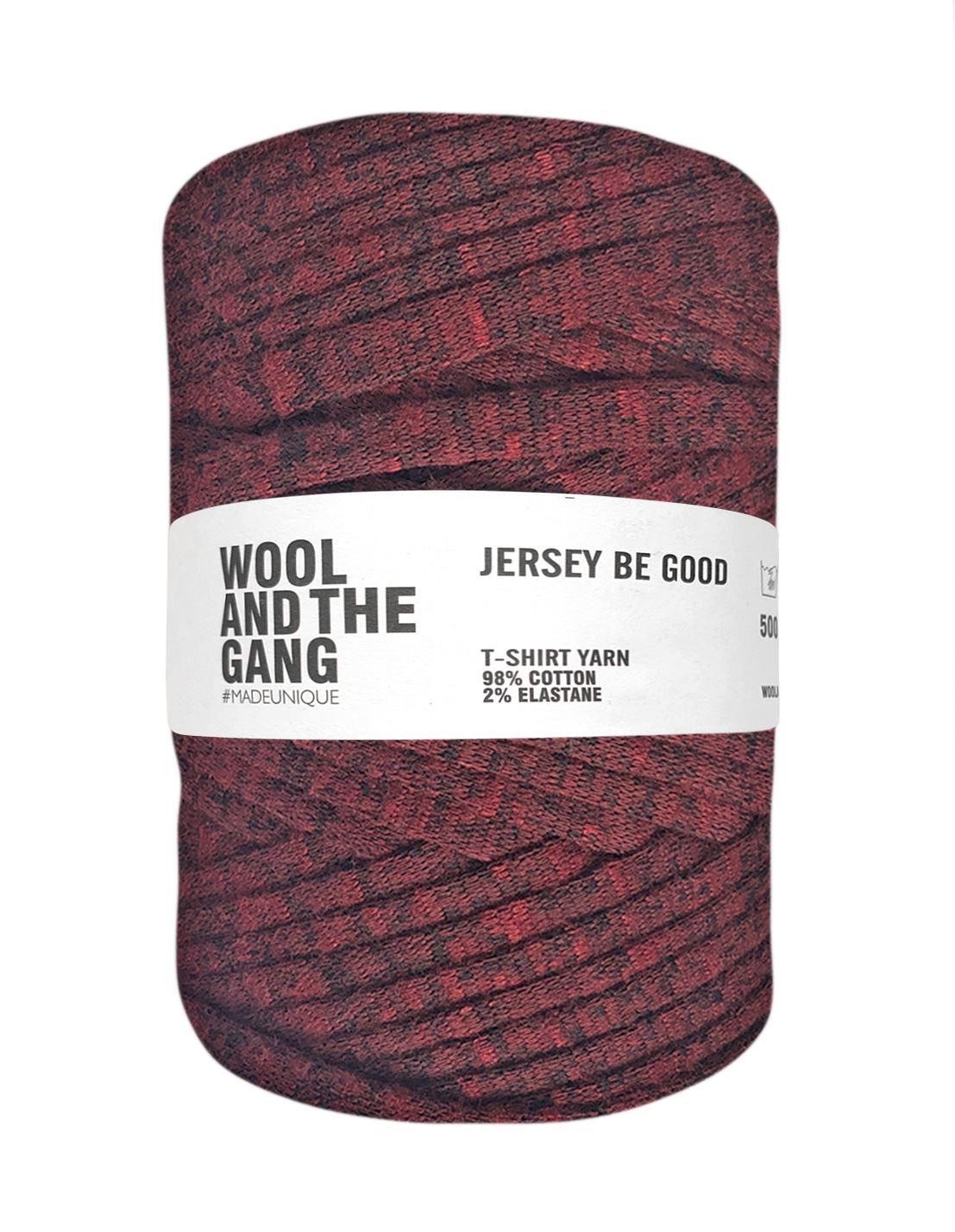 Mottled Sangria red Jersey Be Good t-shirt yarn by Wool and the Gang (500g)