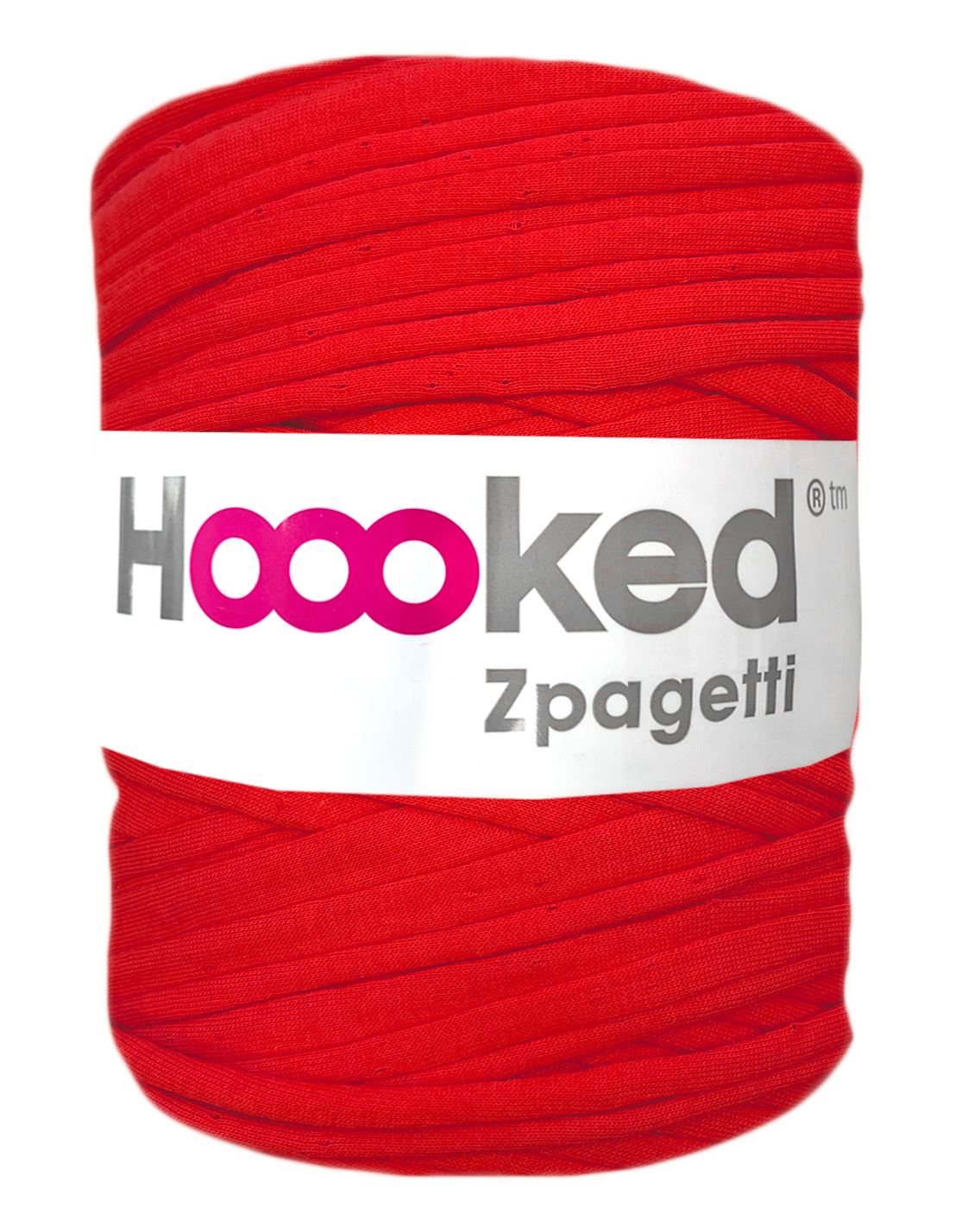 Light scarlet red t-shirt yarn by Hoooked Zpagetti (100-120m)