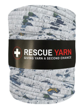 Car graphic grey t-shirt yarn by Rescue Yarn (100-120m)