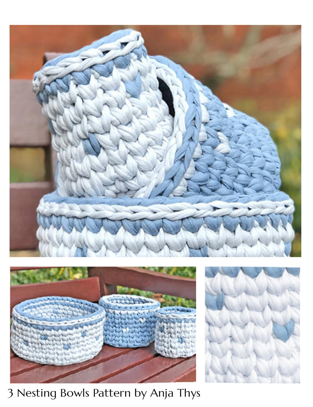Zpagetti (t shirt) yarn basket Puffy pattern Crochet pattern by Sepand  Design
