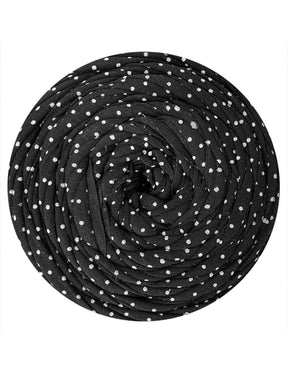 Polka dot black t-shirt yarn (100-120m)