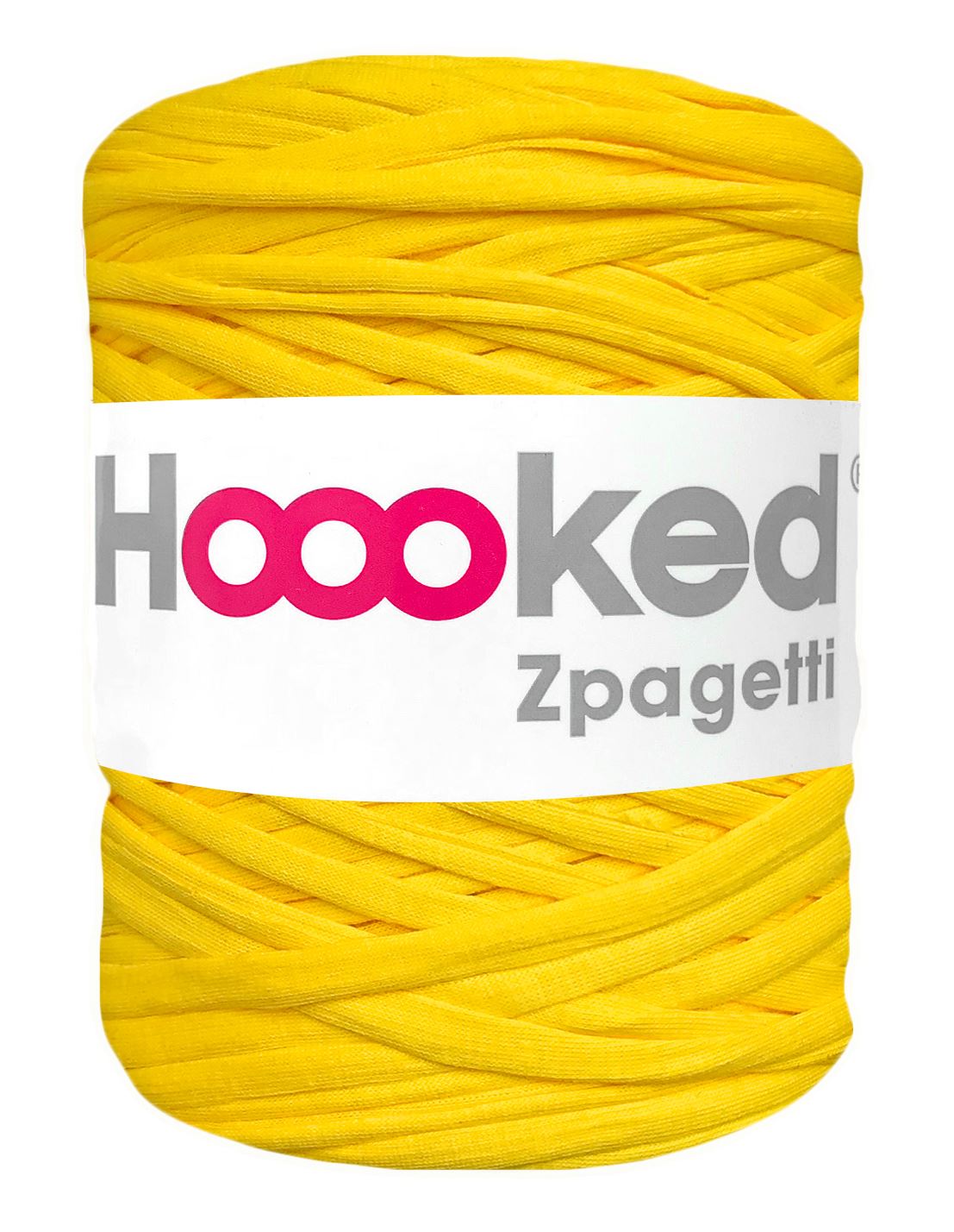 Bright warm yellow t-shirt yarn by Hoooked Zpagetti (100-120m)
