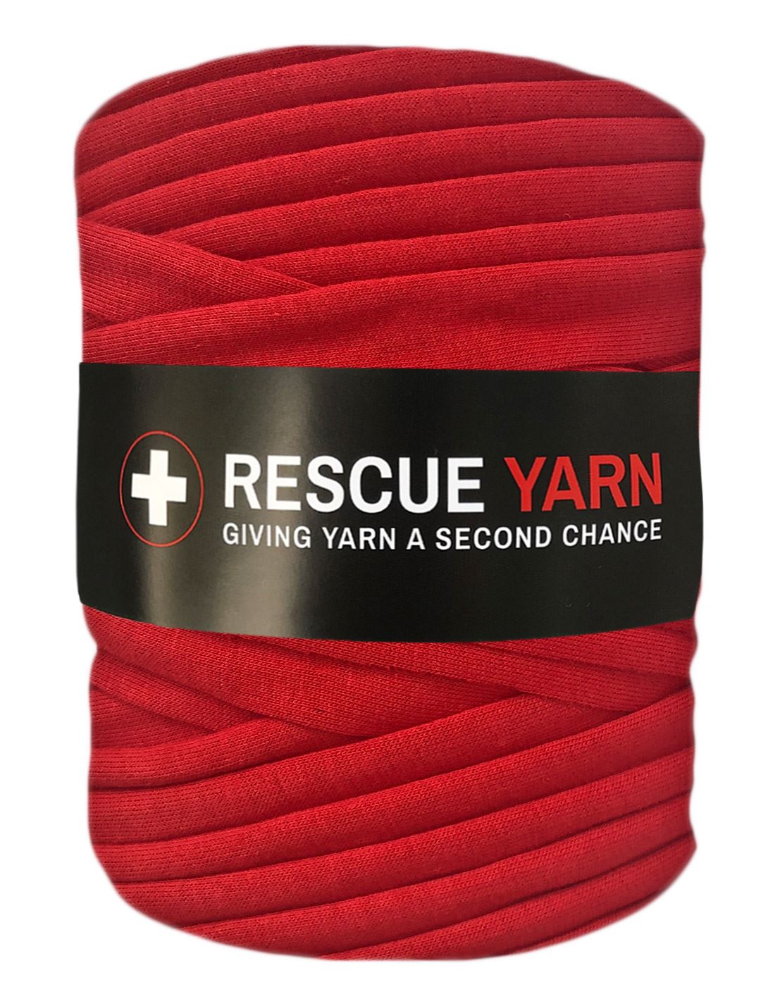 Textured back red t-shirt yarn by Rescue Yarn (100-120m)