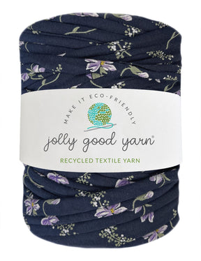 Navy floral t-shirt yarn (100-120m)