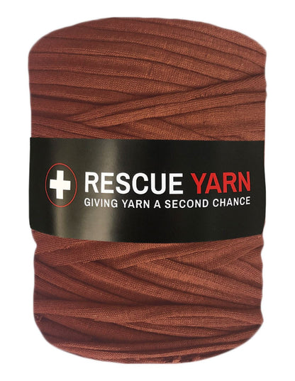 Hot chocolate brown t-shirt yarn by Rescue Yarn (100-120m)