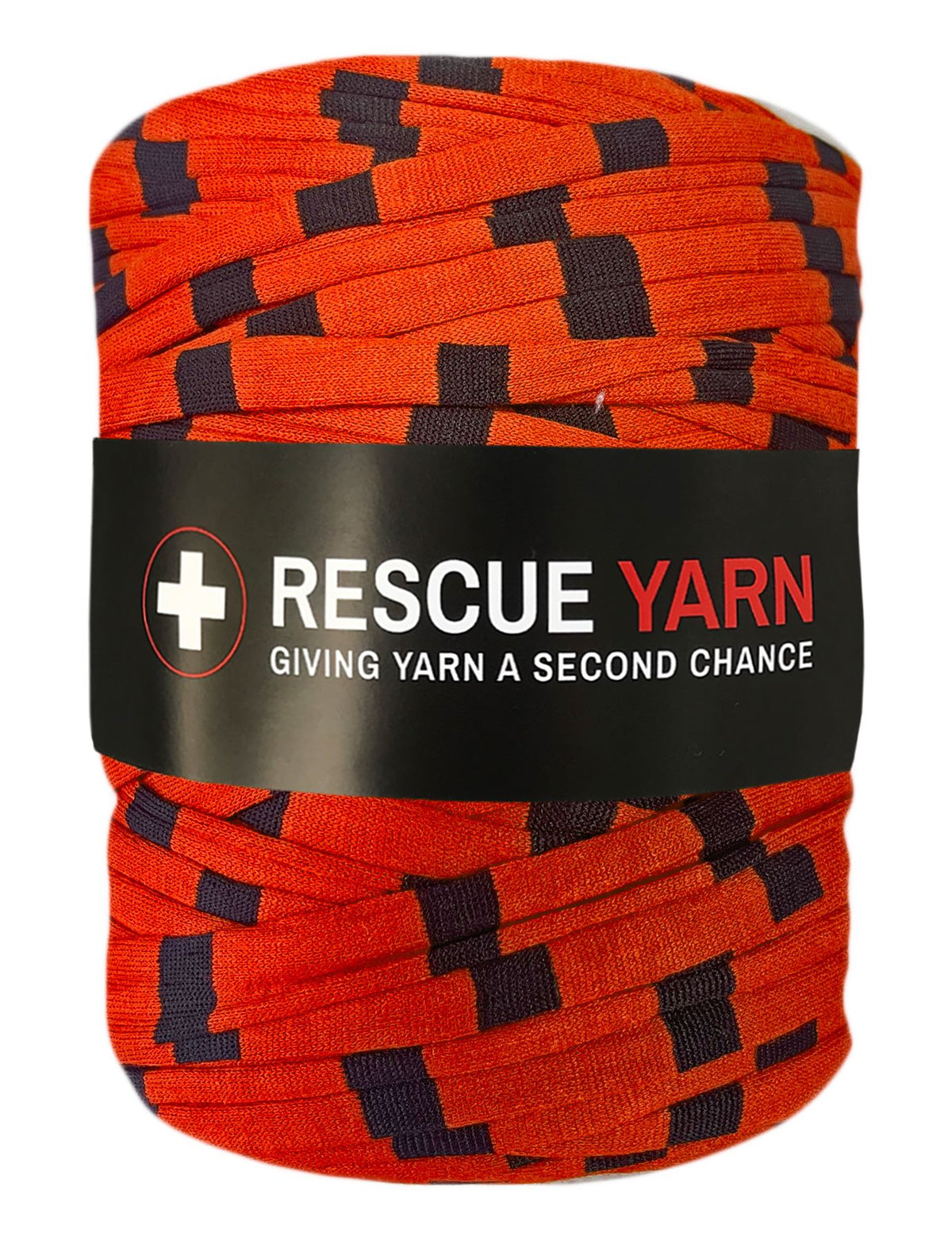 Orange with black stripes t-shirt yarn by Rescue Yarn (100-120m)