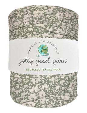 Green floral t-shirt yarn (100-120m)