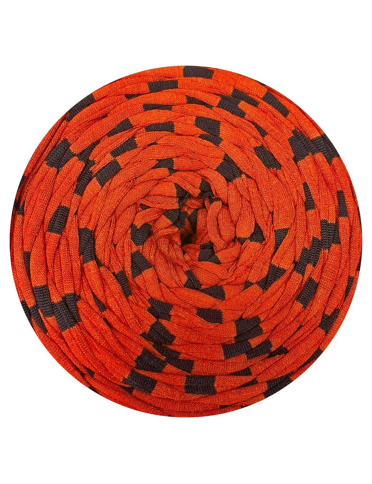 Orange with black stripes t-shirt yarn by Rescue Yarn (100-120m)
