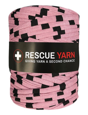 Pink with black stripes t-shirt yarn by Rescue Yarn (100-120m)