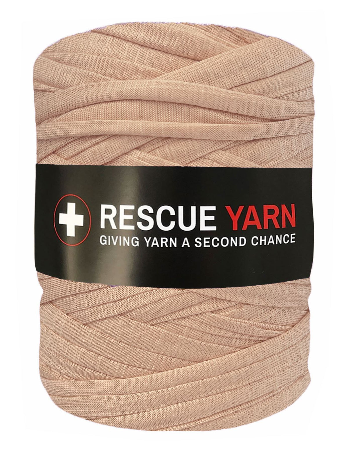 Shiny salmon pink t-shirt yarn by Rescue Yarn (100-120m)