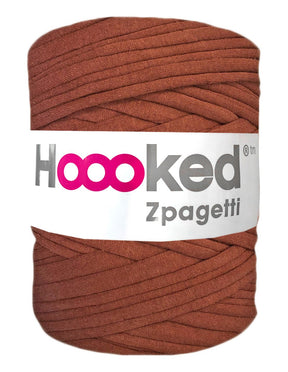 Hot chocolate brown t-shirt yarn by Hoooked Zpagetti (100-120m)