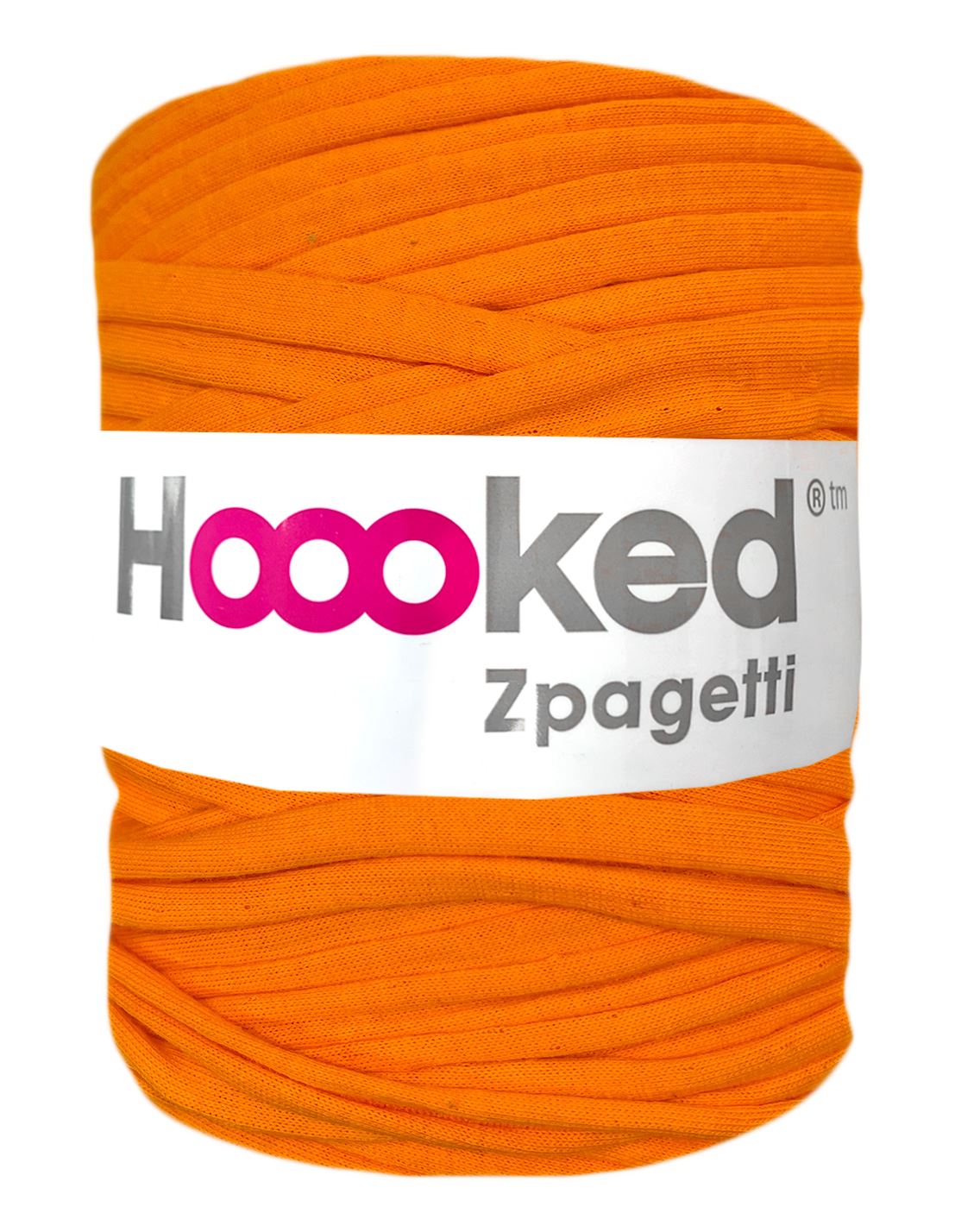 Very bright orange t-shirt yarn by Hoooked Zpagetti (100-120m)