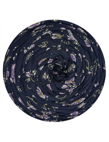 Navy floral t-shirt yarn (100-120m)