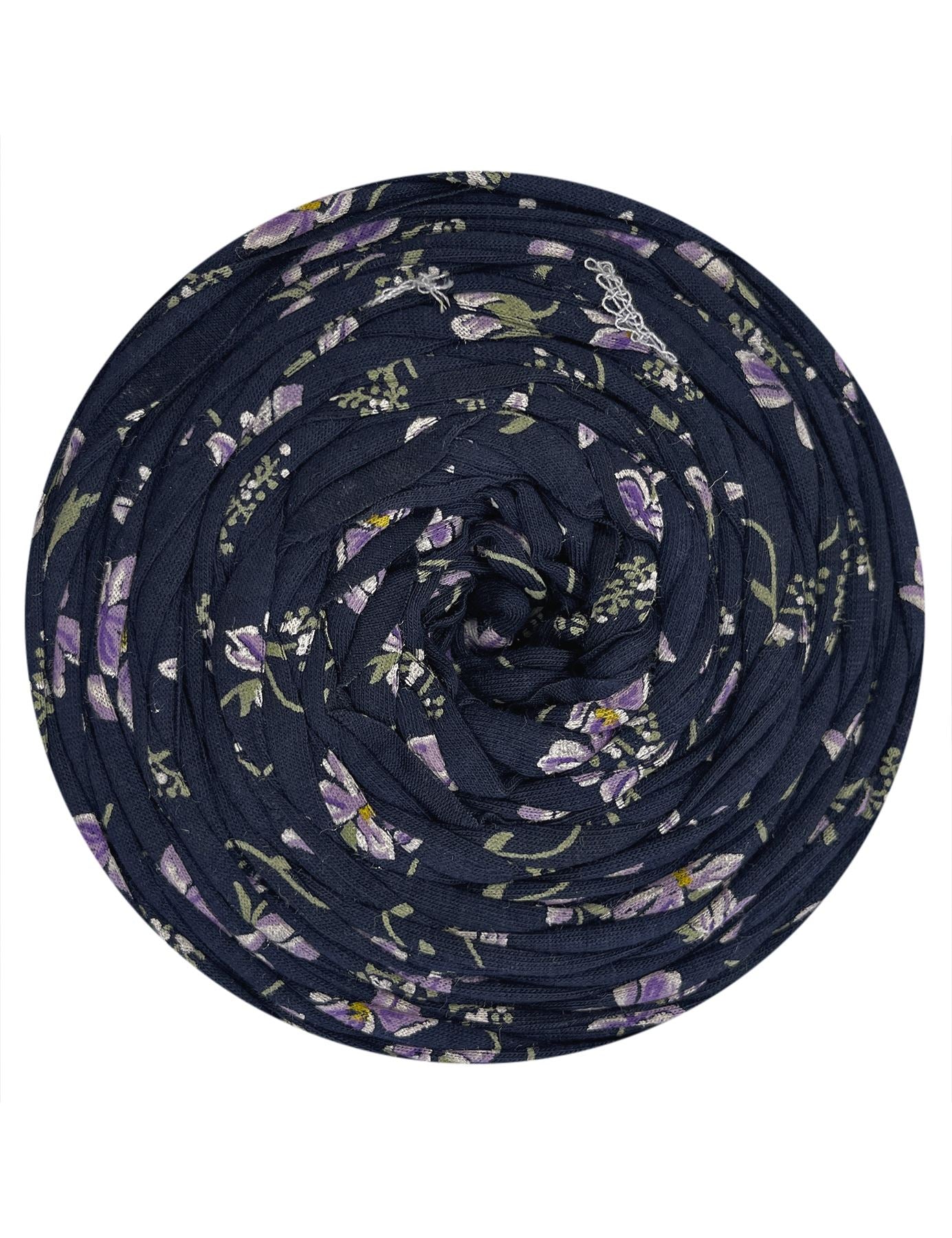 Navy floral t-shirt yarn (100-120m)