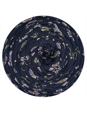 Navy floral t-shirt yarn (100-120m)