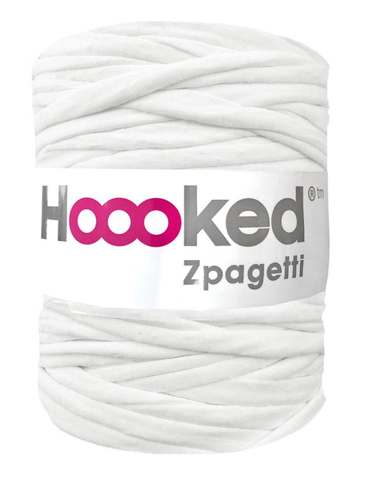 White t-shirt yarn by Hoooked Zpagetti (100-120m)