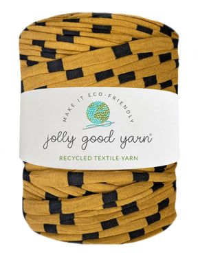 Mustard with black stripes t-shirt yarn (100-120m)