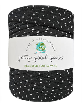Polka dot black t-shirt yarn (100-120m)