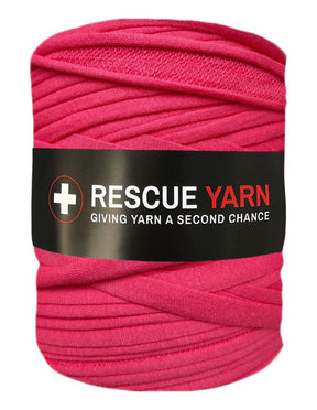Punch pink t-shirt yarn by Rescue Yarn (100-120m)