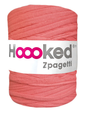 Coral pink t-shirt yarn by Hoooked Zpagetti (100-120m)