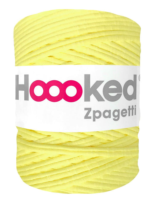 Bright daffodil yellow t-shirt yarn by Hoooked Zpagetti (100-120m)