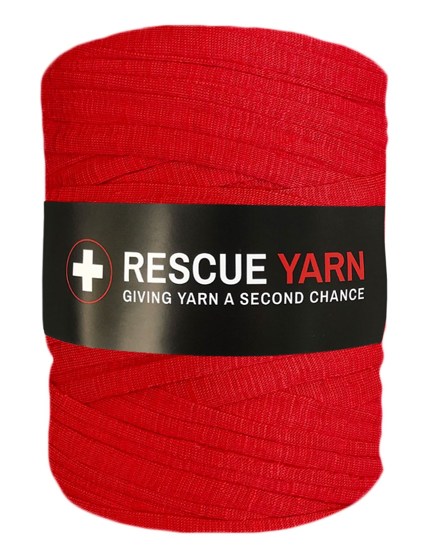 Shiny red t-shirt yarn by Rescue Yarn (100-120m)